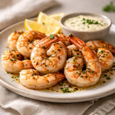 Jumbo shrimp and sauce