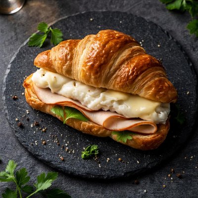 Jummy deans breakfast crossaint egg white turkey cheese