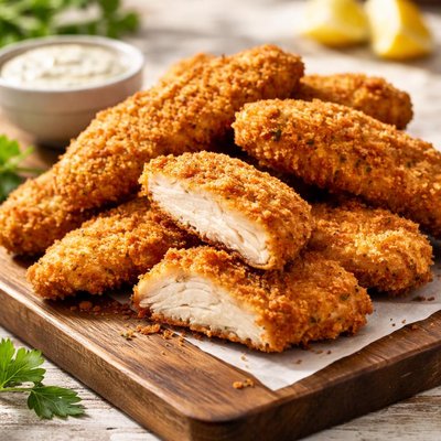 Just bare breaded chicken