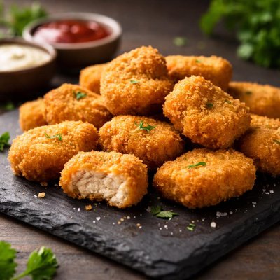 Just bare chicken nuggets