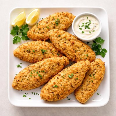 Just bare lightly breaded chicken breast