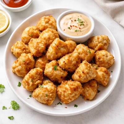 Just bare lightly breaded chicken breast chunks