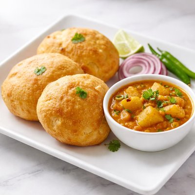 Kachori with aloo tarkari