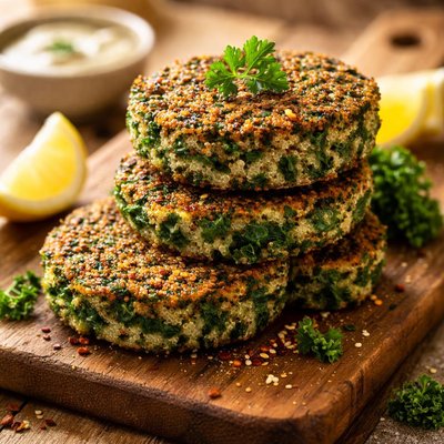 Kale and quinoa cake