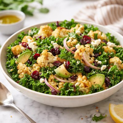 羽衣甘蓝和烤花菜沙拉