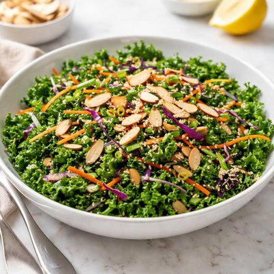 Kale crunch salad with almonds
