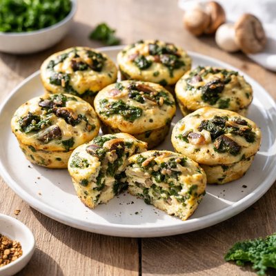 Kale mushroom egg bites