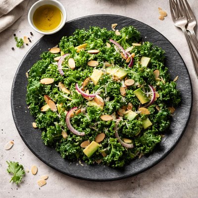 Kale salad with almonds
