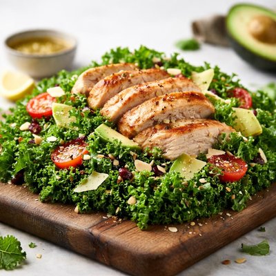 Kale salad with chicken