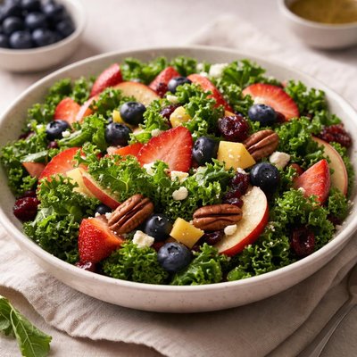Kale salad with fruits and nuts