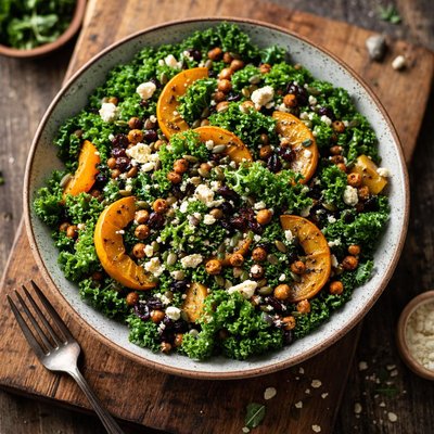 Kale salad with squash