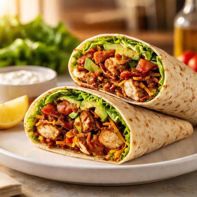 Kauai low carb bbq chicken wrap