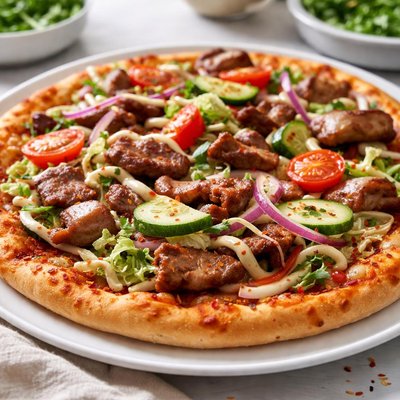 Kebab pizza