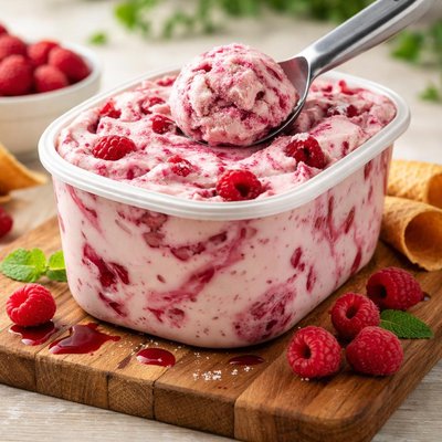 Kellys raspberries ice cream