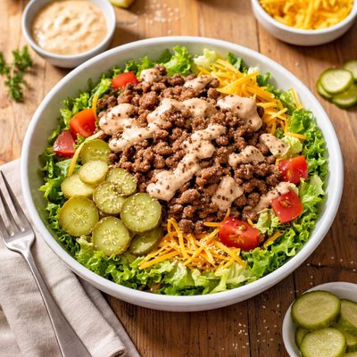Keto big mac bowl
