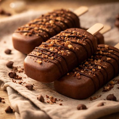 Keto chocolate fudge popsicle