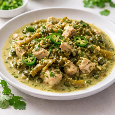 Keto green chilli chicken