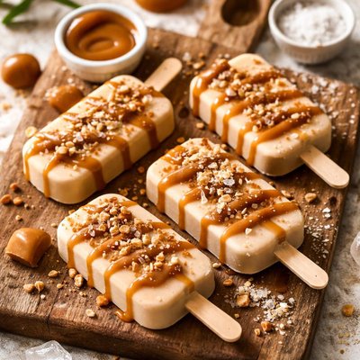Keto salted caramel popsicle