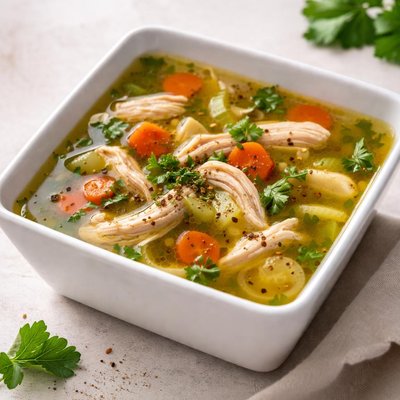 Kettle and fire bone broth chicken