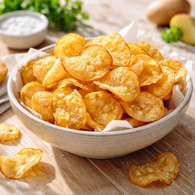 Kettle cooked air fried potato chips