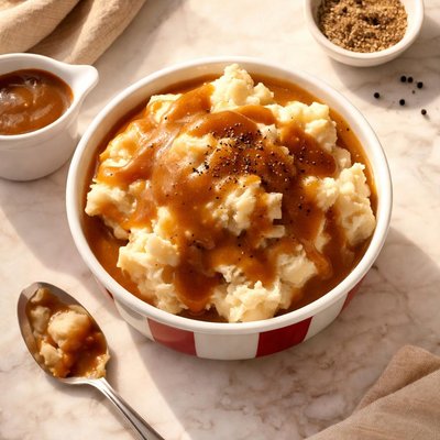 Puré de papas y salsa de carne de KFC
