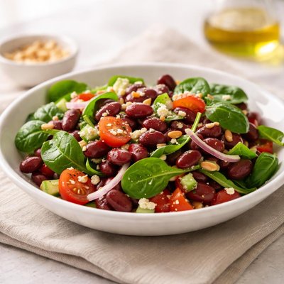 Kidney bean and spinach salad