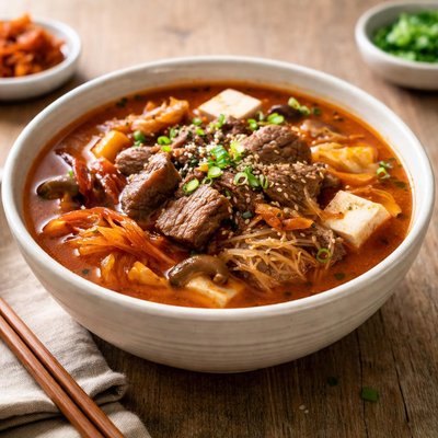 Kimchi beef soup