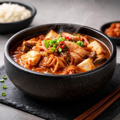 Kimchi jiggae with pork