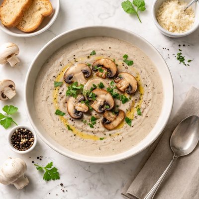Kleine champignons creme suppe