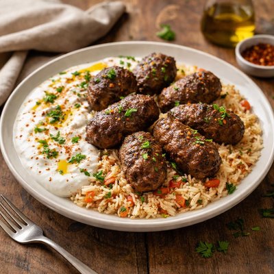Kofte rice yoghurt
