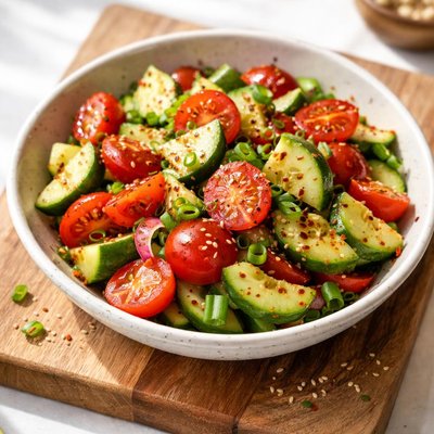 Korean cucumber and tomato salad