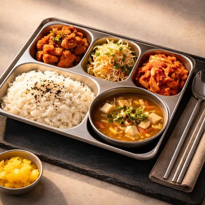 Korean elementary school lunch