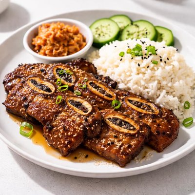 Korean ribs and rice