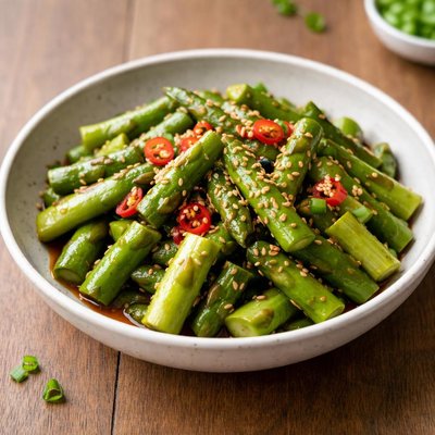 Korean soy asparagus salad