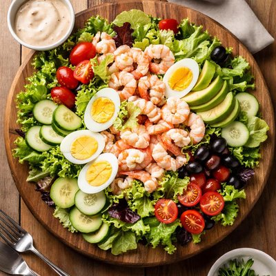 Krab shrimp louie salad