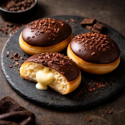 Krispy kreme chocolate iced custard filled