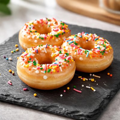 Krispy kreme mini glazed donut with sprinkles