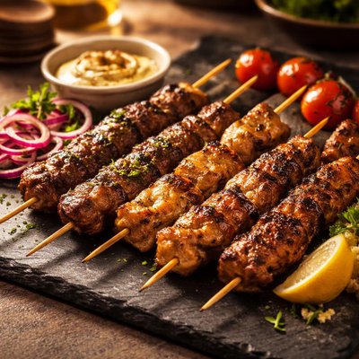 Lamb and chicken mix kebab