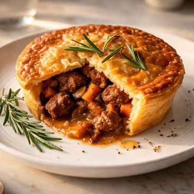 Lamb and rosemary meat pie