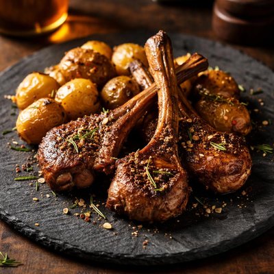 Lamb chops with potatoes