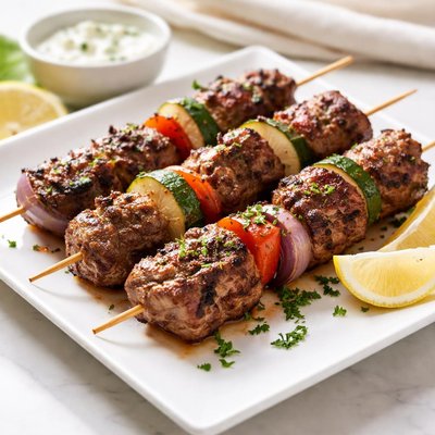 Lamb kabob skewer