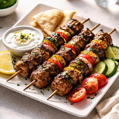 Lamb kebab grilled