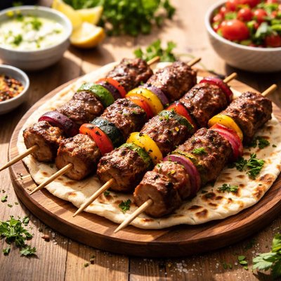 Lamb kebab skewer