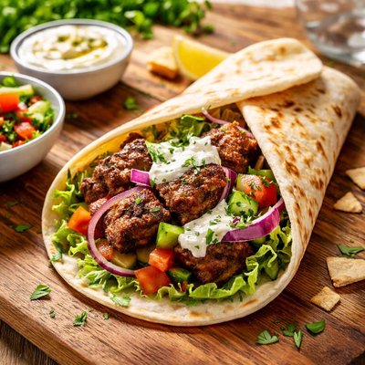 Lamb kebob wrap