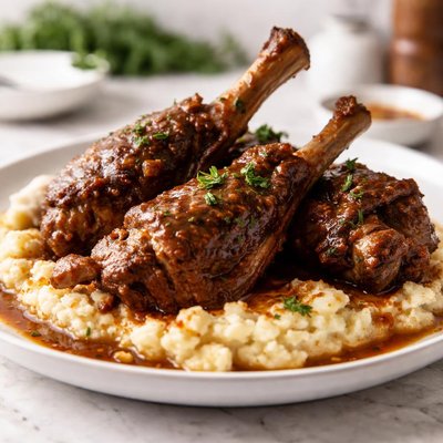 Lamb shanks potato