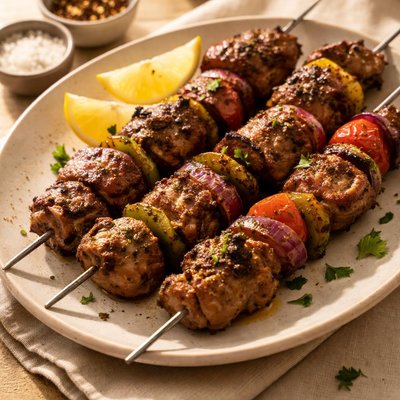 Lamb skewer barbecued