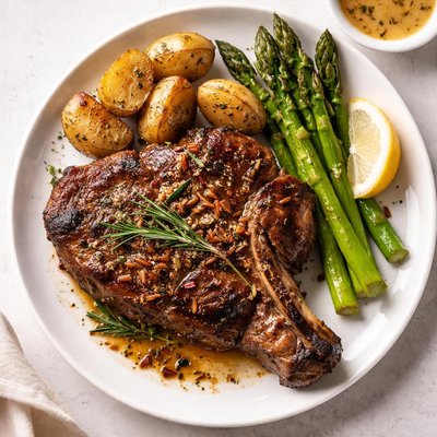 Lamb steak baked