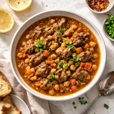 Lamb stew with chickpeas