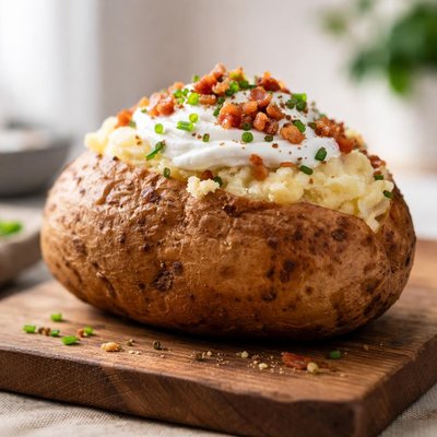 Große Ofenkartoffel mit Sauerrahm