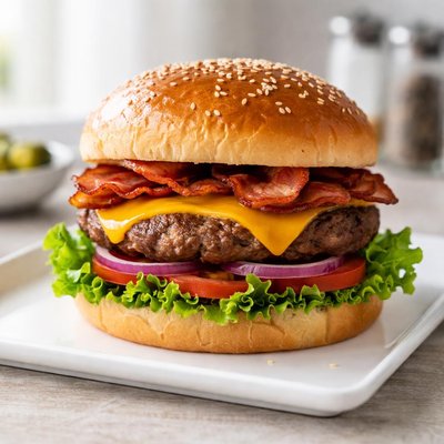 Large burger with bun